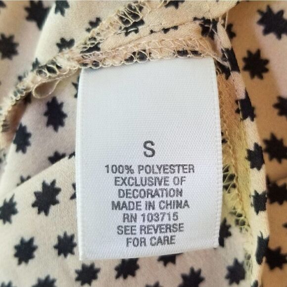 Dressbarn Stud Roll Sleeve Blouse Tan Black - Picture 6 of 8